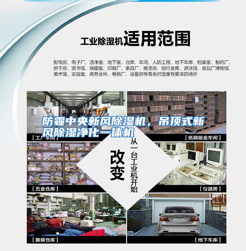 防霾中央新风除湿机，吊顶式新风除湿净化一体机