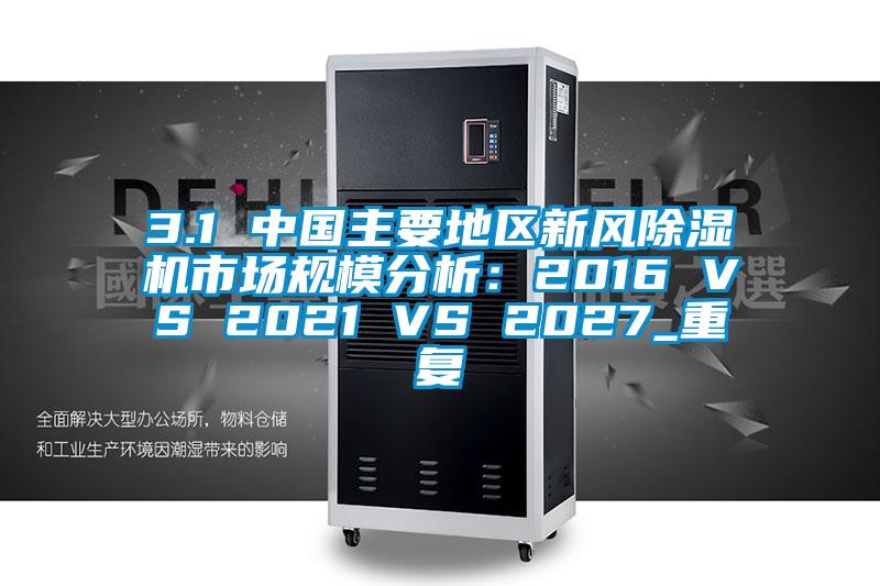 3.1 中国主要地区新风除湿机市场规模分析:2016 VS 2021 VS 2027_重复