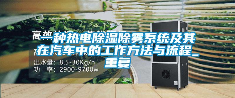 一种热电除湿除雾系统及其在汽车中的工作方法与流程_重复
