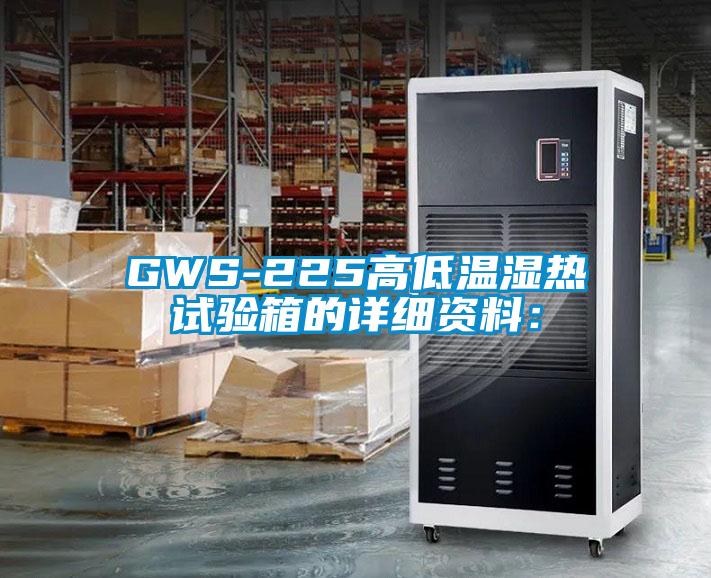 GWS-225高低温湿热试验箱的详细资料: