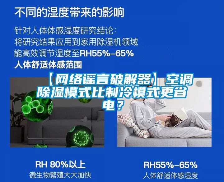 【网络谣言破解器】空调除湿模式比制冷模式更省电？