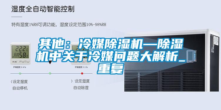 其他：冷媒除湿机—除湿机中关于冷媒问题大解析_重复