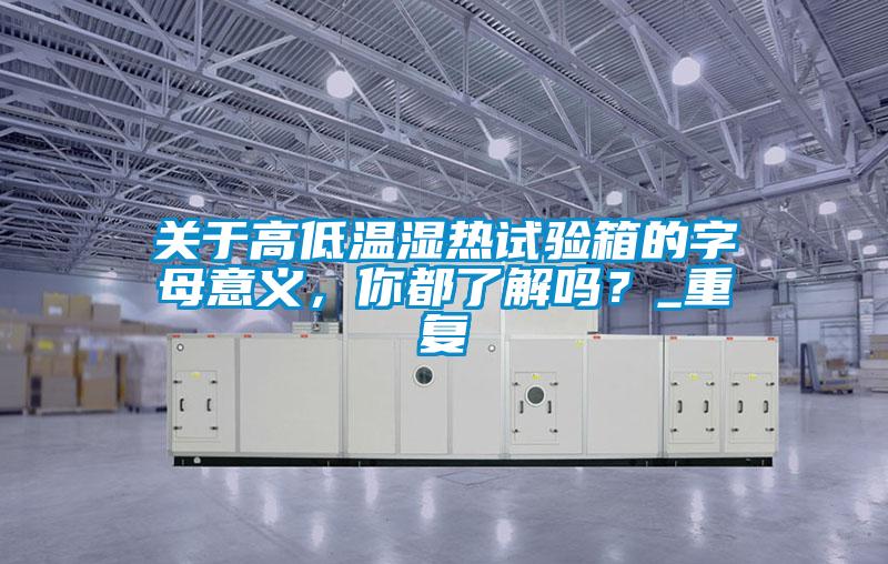 关于高低温湿热试验箱的字母意义,你都了解吗?_重复