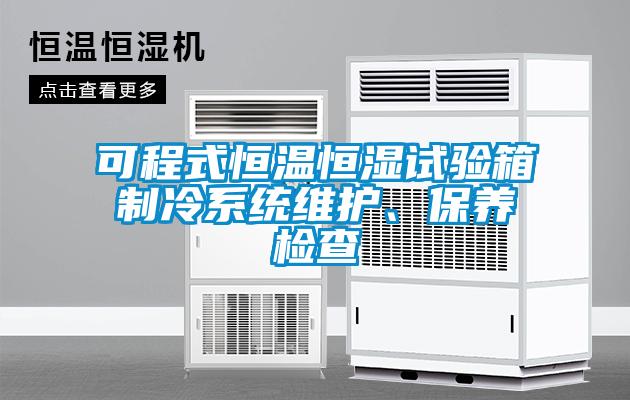 可程式恒温恒湿试验箱制冷系统维护、保养检查