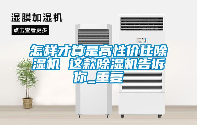 怎样才算是高性价比除湿机 这款除湿机告诉你_重复