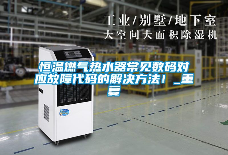 恒温燃气热水器常见数码对应故障代码的解决方法！_重复