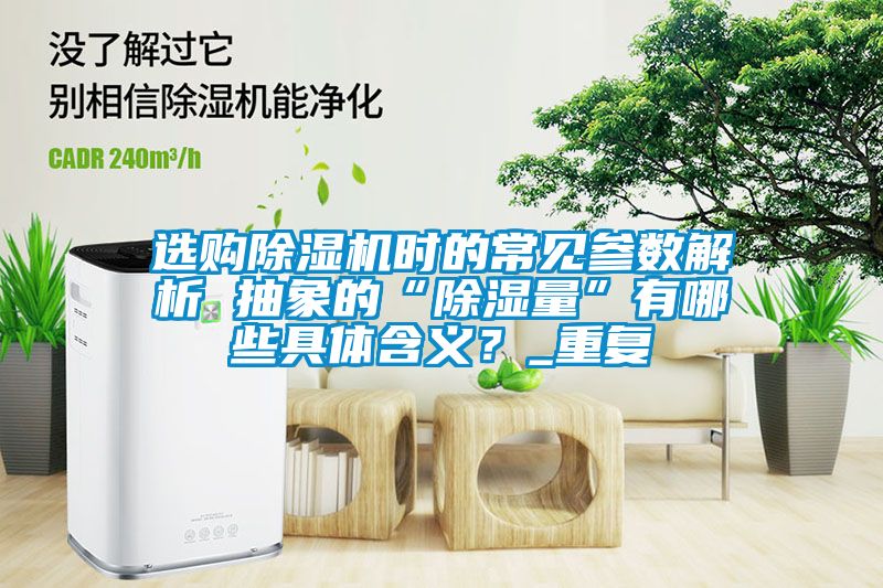 选购除湿机时的常见参数解析 抽象的“除湿量”有哪些具体含义？_重复