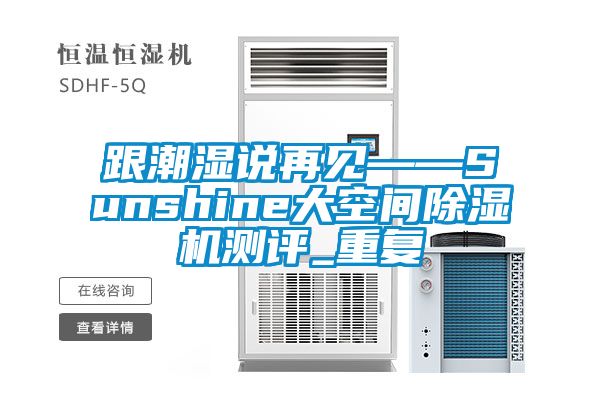 跟潮湿说再见——Sunshine大空间除湿机测评_重复