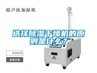 行业资讯选择除湿干燥机的原则是什么？