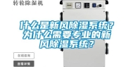 什么是新风除湿系统？为什么需要专业的新风除湿系统？