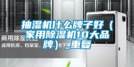 抽湿机什么牌子好（家用除湿机10大品牌）_重复