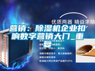 行业资讯营销：除湿机企业扣响数字营销大门_重复