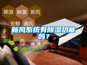 行业资讯新风系统有除湿功能吗？