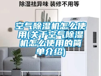 行业资讯空气除湿机怎么使用(关于空气除湿机怎么使用的简单介绍)