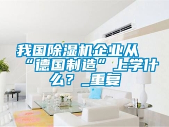 行业资讯我国除湿机企业从“德国制造”上学什么？_重复