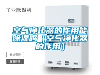 行业资讯空气净化器的作用能除湿吗（空气净化器的作用）