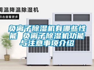 行业资讯负离子除湿机有哪些性能 负离子除湿机功能与注意事项介绍