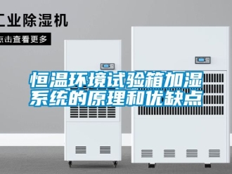 知识百科恒温环境试验箱加湿系统的原理和优缺点