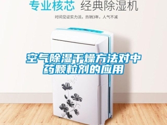 行业资讯空气除湿干燥方法对中药颗粒剂的应用