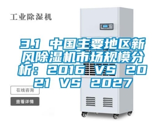 常见问题3.1 中国主要地区新风除湿机市场规模分析：2016 VS 2021 VS 2027