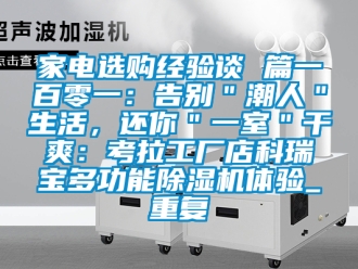 行业资讯家电选购经验谈 篇一百零一：告别＂潮人＂生活，还你＂一室＂干爽：考拉工厂店科瑞宝多功能除湿机体验_重复