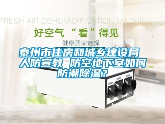 企业动态泰州市住房和城乡建设局 人防宣教 防空地下室如何防潮除湿？