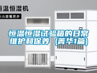知识百科恒温恒湿试验箱的日常维护和保养 (菁华1篇)