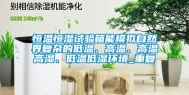 恒温恒湿试验箱能模拟自然界复杂的低温、高温、高温高湿、低温低湿环境_重复