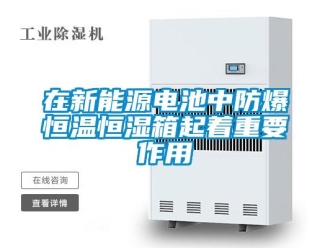 知识百科在新能源电池中防爆恒温恒湿箱起着重要作用