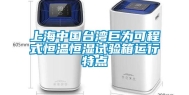 上海中国台湾巨为可程式恒温恒湿试验箱运行特点