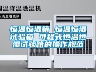 知识百科恒温恒湿箱 恒温恒湿试验箱 可程式恒温恒湿试验箱的操作规范