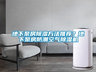 行业资讯地下泵房除湿方法推荐？地下泵房防潮空气除湿机