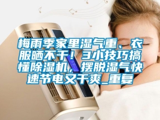 行业资讯梅雨季家里湿气重、衣服晒不干！3小技巧搞懂除湿机，摆脱湿气快速节电又干爽_重复