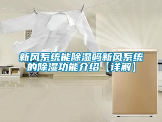行业资讯新风系统能除湿吗新风系统的除湿功能介绍【详解】