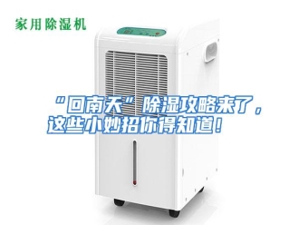 知识百科“回南天”除湿攻略来了，这些小妙招你得知道！