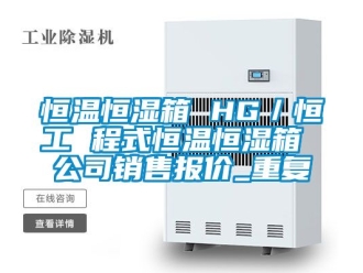 知识百科恒温恒湿箱 HG／恒工 程式恒温恒湿箱 公司销售报价_重复