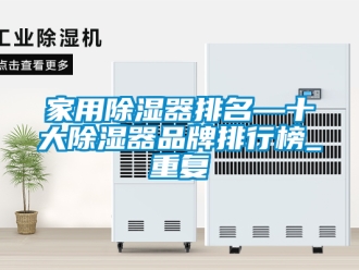 行业资讯家用除湿器排名—十大除湿器品牌排行榜_重复