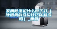 家用除湿机什么牌子好（除湿机的选购技巧你知道吗）_重复