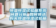 恒温恒湿试验箱系统问题分析 如何挑选购买恒温恒湿试验箱