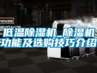 行业资讯低温除湿机_除湿机功能及选购技巧介绍