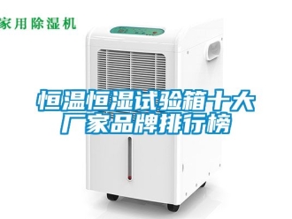 知识百科恒温恒湿试验箱十大厂家品牌排行榜