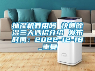 企业动态抽湿机有用吗 快速除湿三大妙招介绍 发布时间：2022-12-18_重复