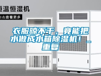 行业资讯衣服晾不干，竟能把水做成水箱除湿机！_重复