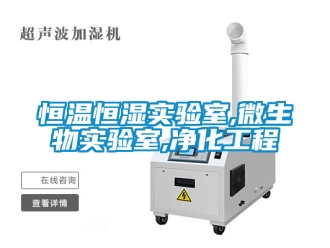 知识百科恒温恒湿实验室,微生物实验室,净化工程