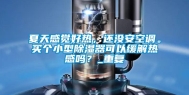 夏天感觉好热，还没安空调。买个小型除湿器可以缓解热感吗？_重复