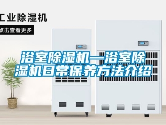 行业资讯浴室除湿机—浴室除湿机日常保养方法介绍