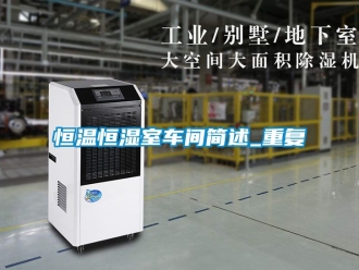 知识百科恒温恒湿室车间简述_重复