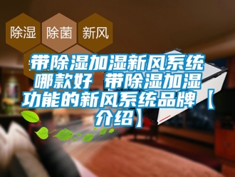 行业资讯带除湿加湿新风系统哪款好 带除湿加湿功能的新风系统品牌【介绍】
