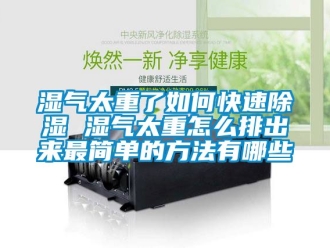 企业动态湿气太重了如何快速除湿 湿气太重怎么排出来最简单的方法有哪些