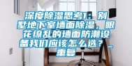 深度除湿思考1：别墅地下室墙面除湿，眼花缭乱的墙面防潮设备我们应该怎么选？_重复